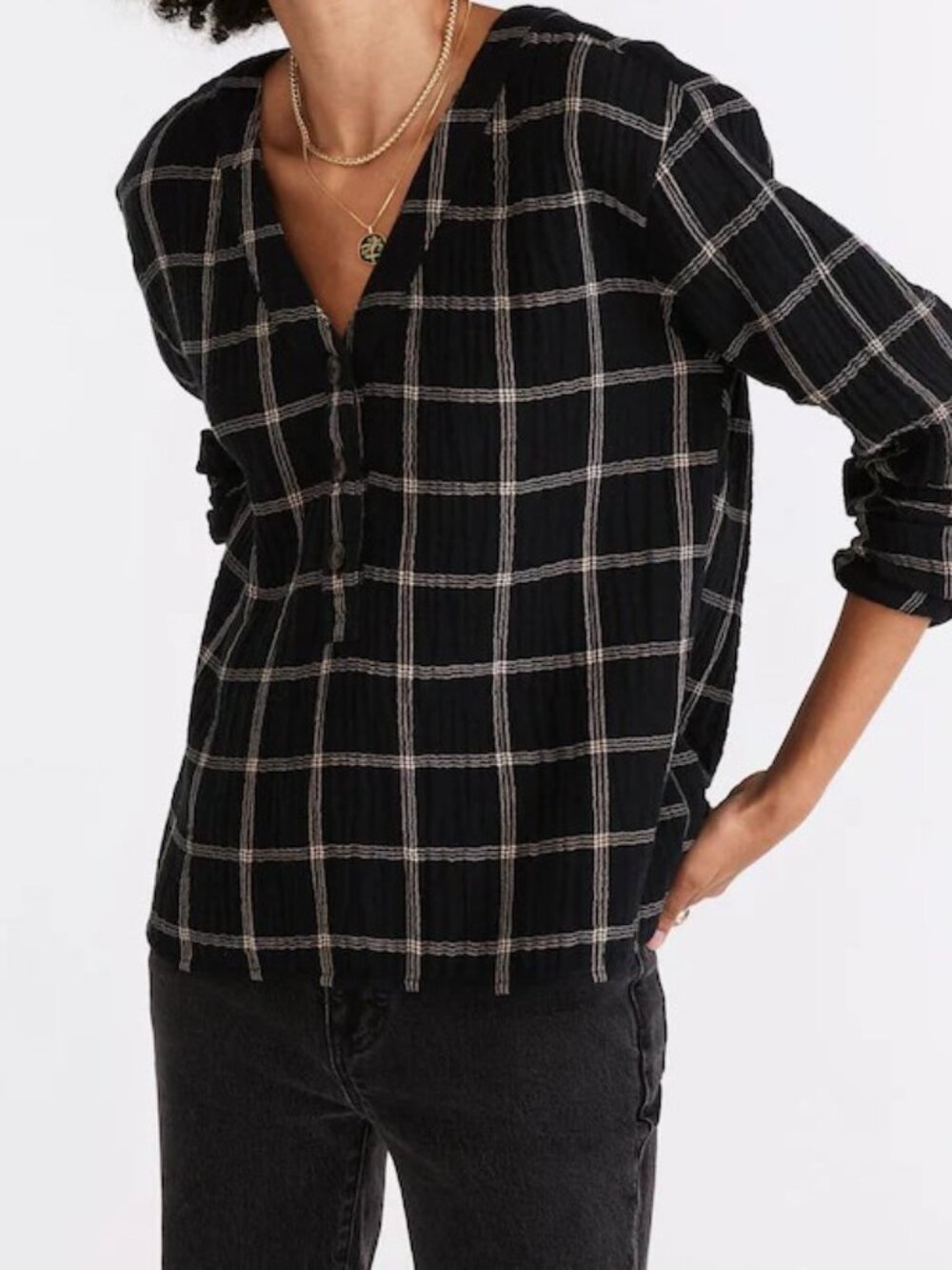 Madewell cotton Lightspun Evert top, size L
